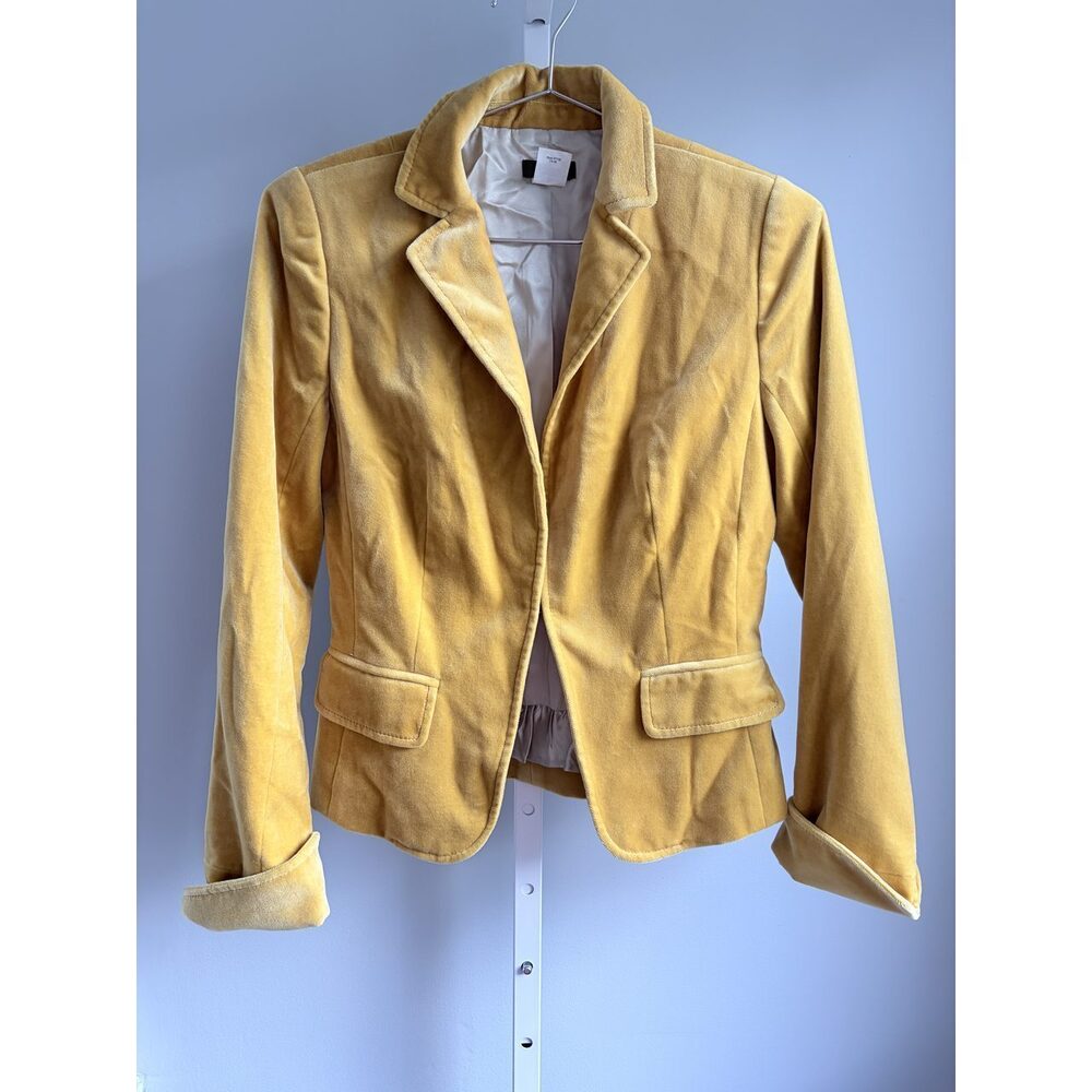 J.Crew Mustard Gold Velvet Blazer Size 0